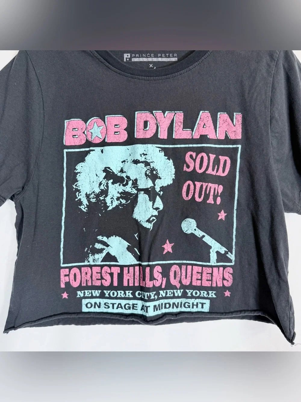 Prince Peter Collection Bob Dylan Forest Hill Graphic Cropped Tee Size Medium
